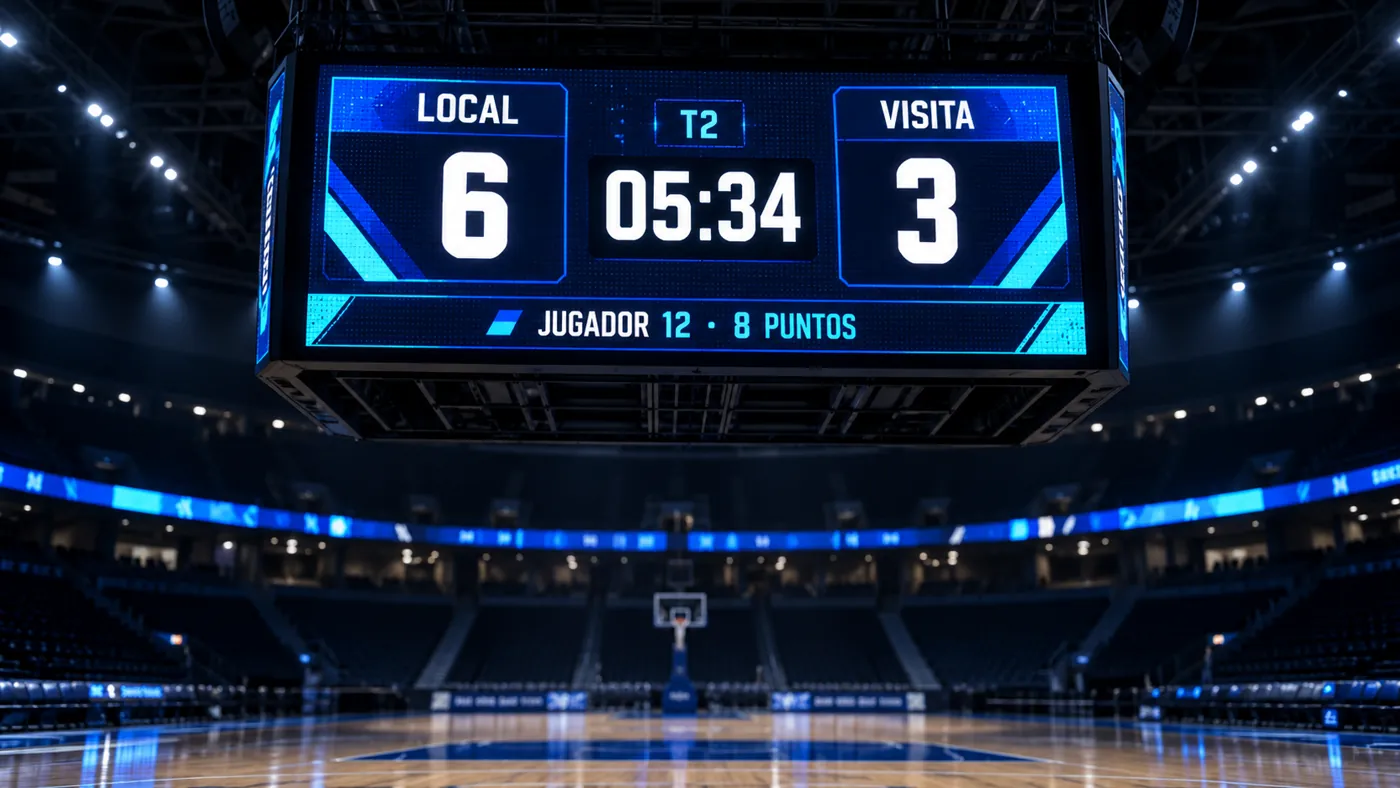 Marcador en un videowall de arena